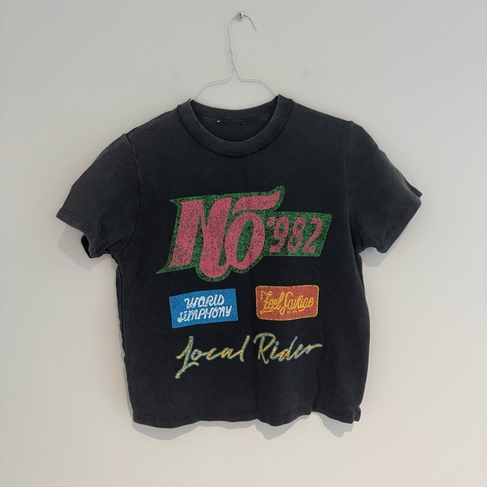 Zara Grey Graphic Baby-T Size Small Like New